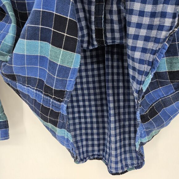 Carbon‎ 2 Cobalt Shirt Mens XL Button Up Long Sleeve Preppy Blue Plaid Flannel - Picture 4 of 12